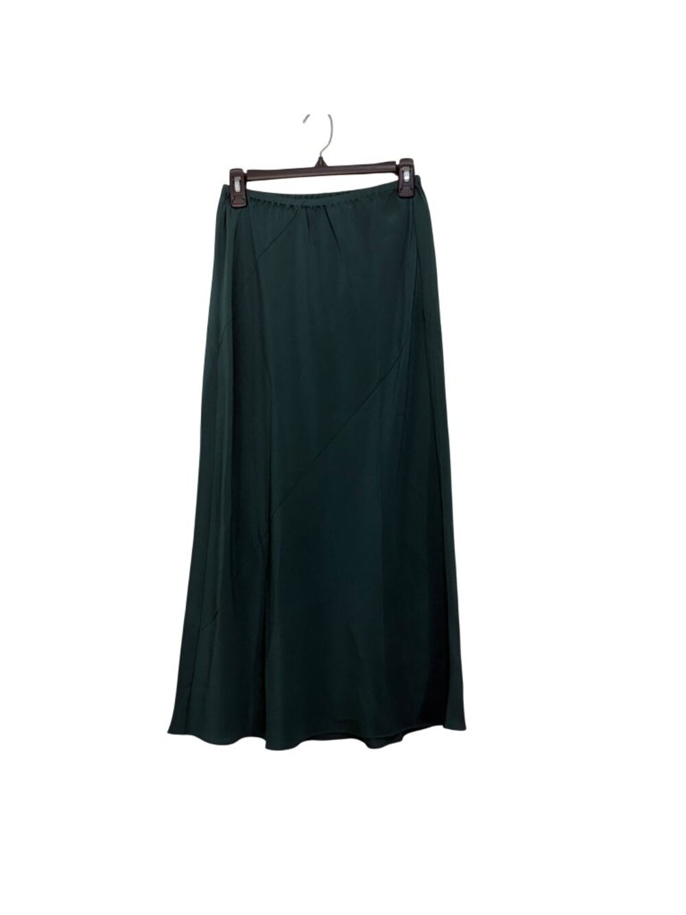 Eileen Fisher Pine Green Bias Maxi Skirt Womens Size S NWT 100% Silk Sustainable